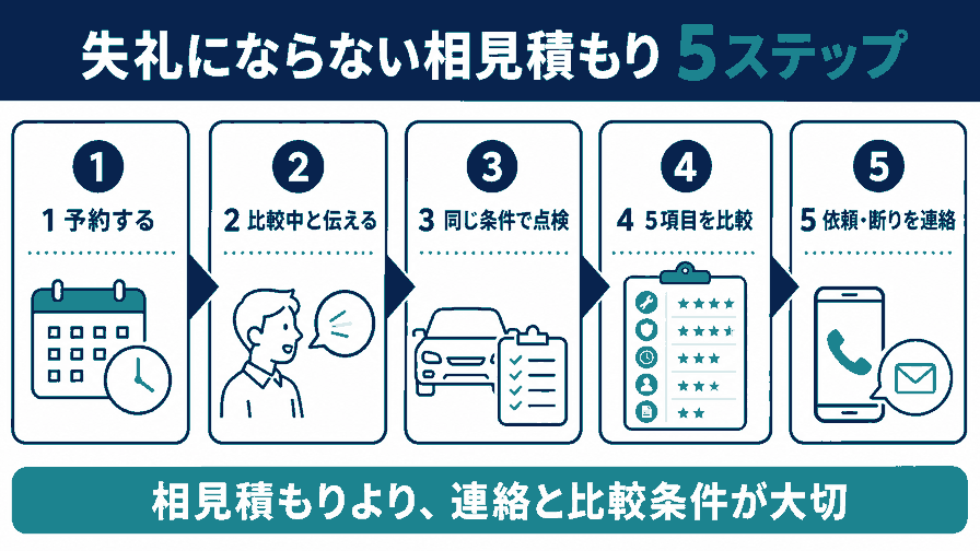 失礼にならない車検相見積もりの5ステップ