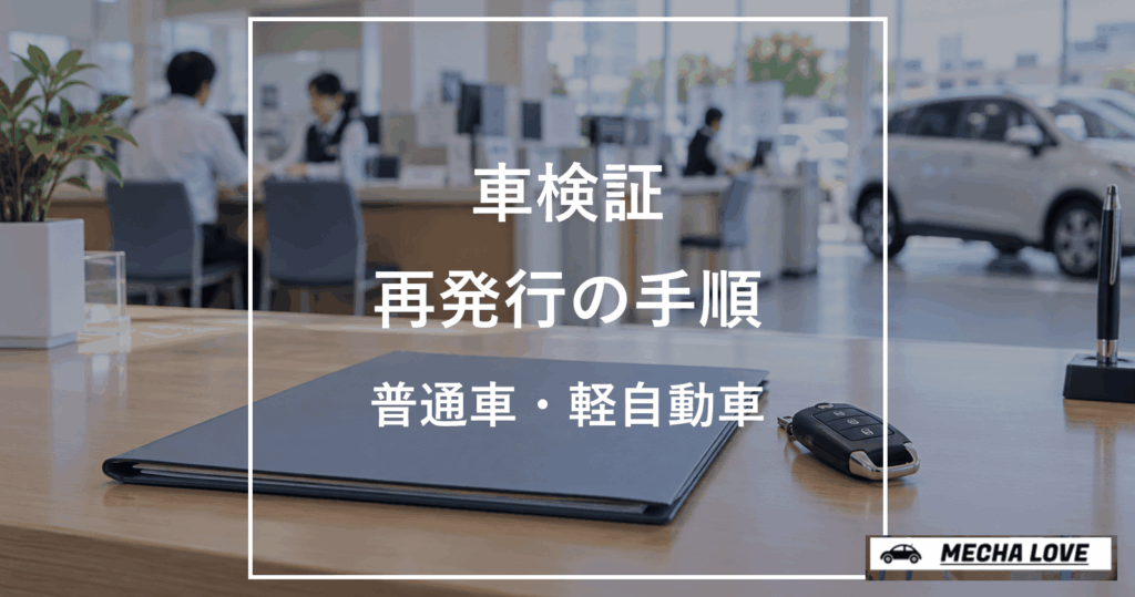 車検証再交付の手続きを案内する整備工場のアイキャッチ