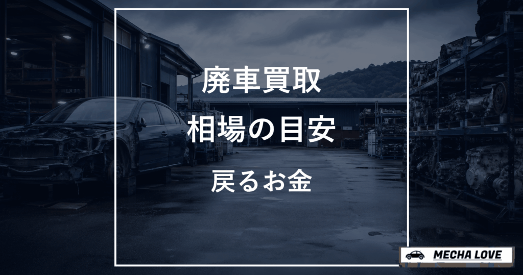 廃車買取相場の目安と戻るお金を解説する記事のアイキャッチ