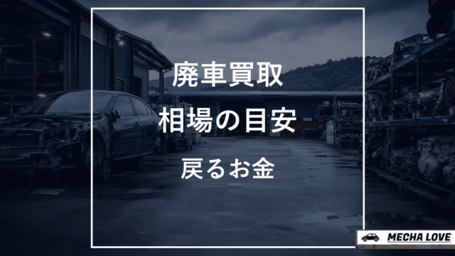廃車買取相場の目安と戻るお金を解説する記事のアイキャッチ